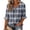 Navy#9, variant on ZCNKMX Shirts for Women Crew Neck Plaid Grid Print 3/4 Sleeve Blouse, Tie Front Ruffle Hem Loose Relaxed Breathable Farmhouse Casual Outfits for Spring Summer Daily Country Style Tops Red XL