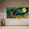thumbnail image 7 of Oversized Canvas Wall Art Tree of Life with Sun and Moon, Green Abstract Nature Paintings, Modern Canvas Prints for Living Room Bedroom Home Decoration, 7 of 7