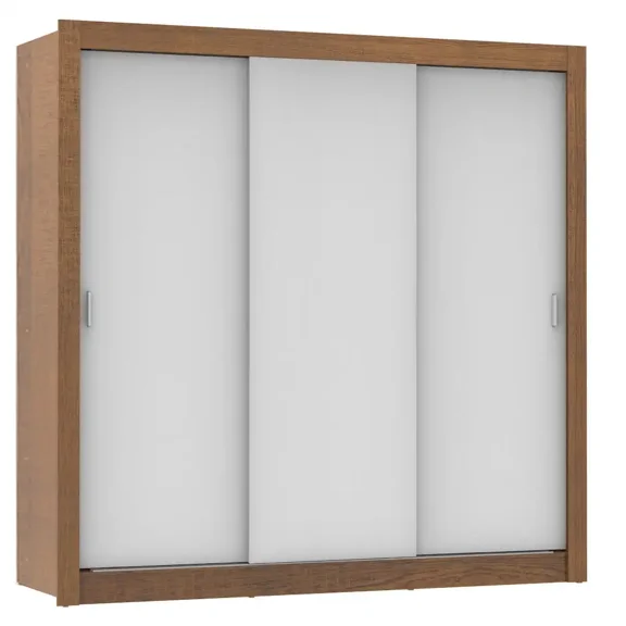 Ropero Closet Madesa Monaco 3 Puertas Corredizas Marrón/Blanco