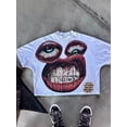 thumbnail image 2 of Camiseta de algodón Y2K para hombre, camiseta Harajuku street hip-hop con estampado de ojos grandes y boca, top clásico de manga corta de gran tamaño, 2 of 5