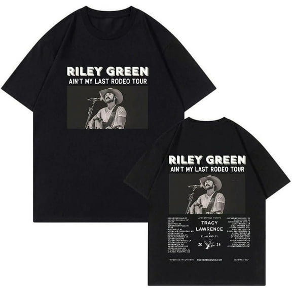 Riley Green Ain't My Last Rodeo Tour 2024 T-Shirt Unisex Short Sleeve Round Neck Tee Streetwear