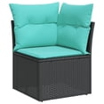 thumbnail image 3 of vidaXL 8 Piece Patio Sofa Set with Cushions Black Poly Rattan, 3 of 10