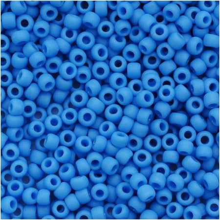 - Toho Round Seed Beads 11/0 #43DF 'Opaque Frosted Cornflower' 8 Gram Tube