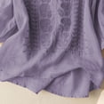 thumbnail image 5 of FUNUONY Linen Sets for Women 2 Piece Sets for Women Women's Casual Embroidered Top and Cotton Linen Long Pants Two Piece Set Purple 3Xl, 5 of 8
