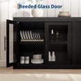 thumbnail image 5 of 70.8" Sideboard Buffet Cabinet with Storage, Sideboard Buffet Table Mid Century Modern Accent Cabinet with 4 Doors, Wood Coffee Bar Cabinet Media Console Credenza for Living Room, Kitchen, Hallway, 5 of 9