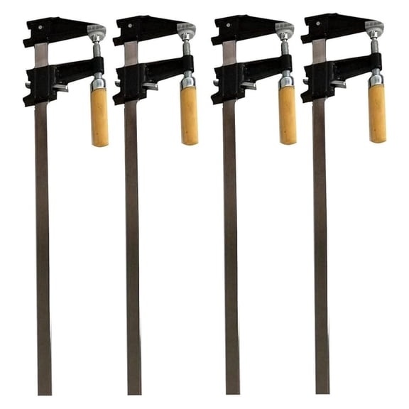 Steel Bar Clamps 18 Inch - 4 Pack Woodworking Clamps with Ratcheting System - Heavy Duty Metal Clamps for Woodworking, Metalworking, DIY Projects & Cabinet Making