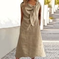 thumbnail image 4 of Ovzne Robes pour Femmes 2025 Robe pour Femme Camisole Décontractée Col en U Plissée Régulière Robe Multicolore Longue Jupe Robe d'Été Manches Courtes Liquidation, 4 of 4