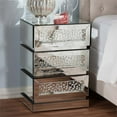 thumbnail image 2 of Hawthorne Collection Miroir 3 Tiroirs Table de Chevet en Argent, 2 of 7