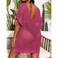 thumbnail image 4 of Women's Plus Size Suimsuit Cover Up Short Sleeve Hollow Out Swimwear Bathing suit, 4 of 5