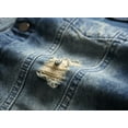 thumbnail image 5 of LZNEV Jean Jacket for Men, Fashion Mens Denim Jacket Washed Classic Casual Distressed Ripped Slim Fit Trucker Jacket, 5 of 5