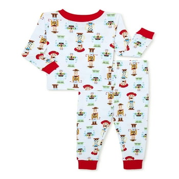 Toy Story Woody & Buzz Christmas Holiday Toddler Boy and Girl Unisex Cotton Pajama Set, 2-Piece, Sizes 12M-5T