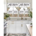 thumbnail image 4 of Thanksgiving Swag Curtains for Living Room/Bedroom Windows, Vintage Orange Green Pumpkin Autumn Daisy Kitchen Curtains and Valances Set 36 Inch Length, Light Filtering Swags Valance Curtain Panels, 4 of 5