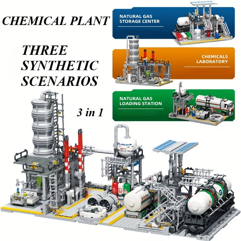 Honchoes Natural Gas Storage Center Building Set for Adults Compatible with Lego City Architecture Model 704Pcs