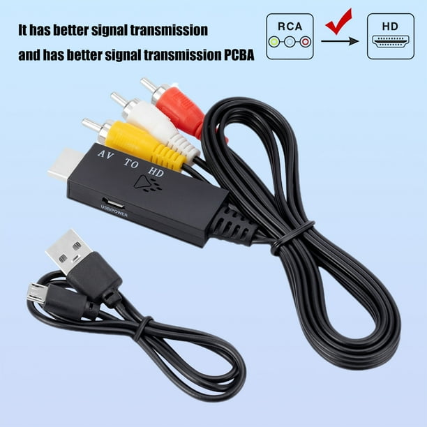 Cable adaptador HDMI compatible a RCA AV Cable convertidor de 1 m para camara DVD TV LCD Ndcxsfigh Para estrenar Bodega Aurrera en linea
