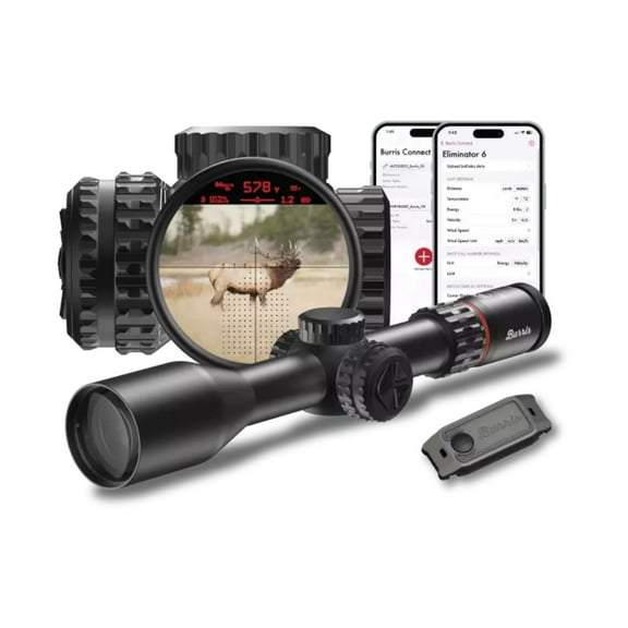 Burris Eliminator 6 4-20x52mm Smart Riflescope with Illuminated X177 Reticle Rear Focal Plane Ranging HUD and Bluetooth App Sync (Black)