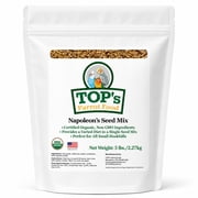 TOP's All in One Seed Mix for Large Birds, Non-GMO, Peanut Soy & Corn Free, USDA Organic Certified, 5 lb 5lbs