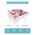 thumbnail image 4 of Quilts Queen Size Bedding Set, Pink Roses Reversible Summer Quilt 3 Pieces, Spring Floral Elegant Pastoral Butterfly Lightweight Bedspreads Coverlets with 2 Pillow Shams for All Seasons, 4 of 5