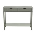 thumbnail image 6 of DecMode 36" x 28" Gray Wood Handmade 2 Drawer Console Table with Black Handle and Ribbed Front, 1-Piece, 6 of 9