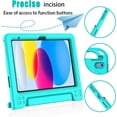 thumbnail image 5 of BMOUO Kids Case for iPad (A16) 11th Generation 11" 2025/iPad10th Generation 10.9 Inch 2022 - with Screen Protector, Shockproof Covertible Handle Stand iPad 11th/10th Generation Case for Kids, Teal, 5 of 8