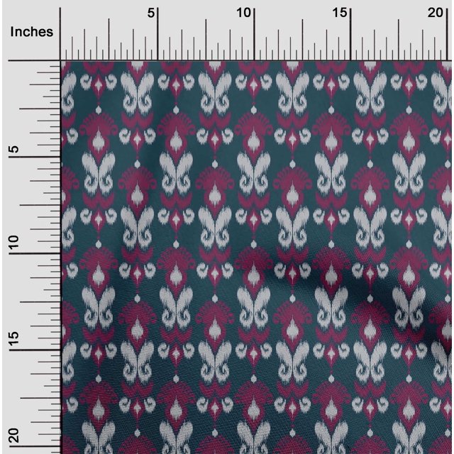 oneOone Georgette Viscose Fabric Paisley Ikat Printed Craft Fabric BTY 42 Inch Wide