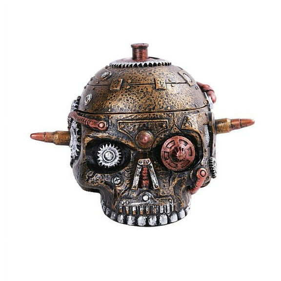 Pacific Giftware PT Steampunk Bullet Head Skull Resin Figurine Statue