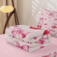 thumbnail image 5 of Erosebridal Watercolor Bow Cherry Zipper Full Size Comforter Sets with Fitted Sheet and 2 Pillowcases for Girls, Cartoon Love Heart Zipper Bedding Set, Pink Reversible, 4pcs, 5 of 7