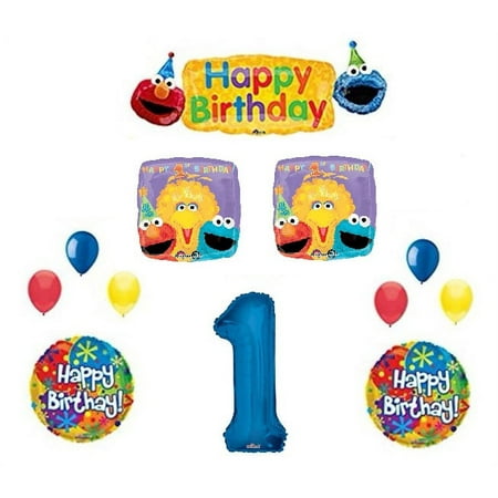 Elmo Sesame Street 1st Birthday Party 12 Piece Supplies Balloon Decoration Bouquet Set