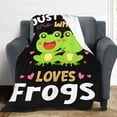 thumbnail image 5 of Frog Blanket Just A Girl Who Loves Frogs Super Soft Fluffy Warm Cozy Lightweight Fleece Frog Gifts Blanket for Adults Kids Home Decor Blanket for Couch Bed Living Room Office Camping 60"x80", 5 of 5