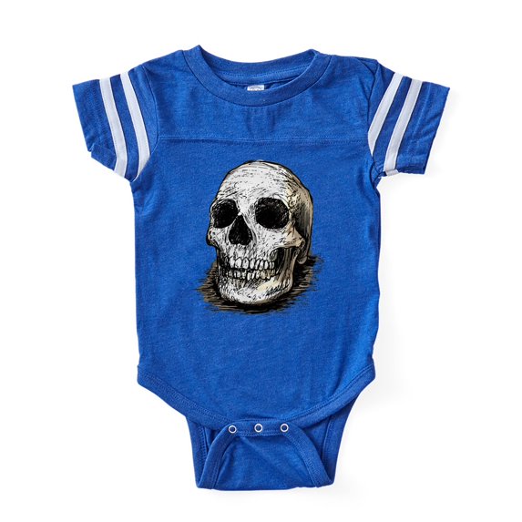 CafePress - Skull Tee_Tr - Cute Infant Baby Football Bodysuit