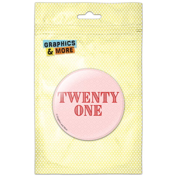 Twenty One Birthday Diamond Pattern Red Pinback Button Pin Badge