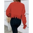 thumbnail image 2 of 2026 Womens Long Sleeve Sweater Casual Trendy Spring Top Fashion Red L, 2 of 5