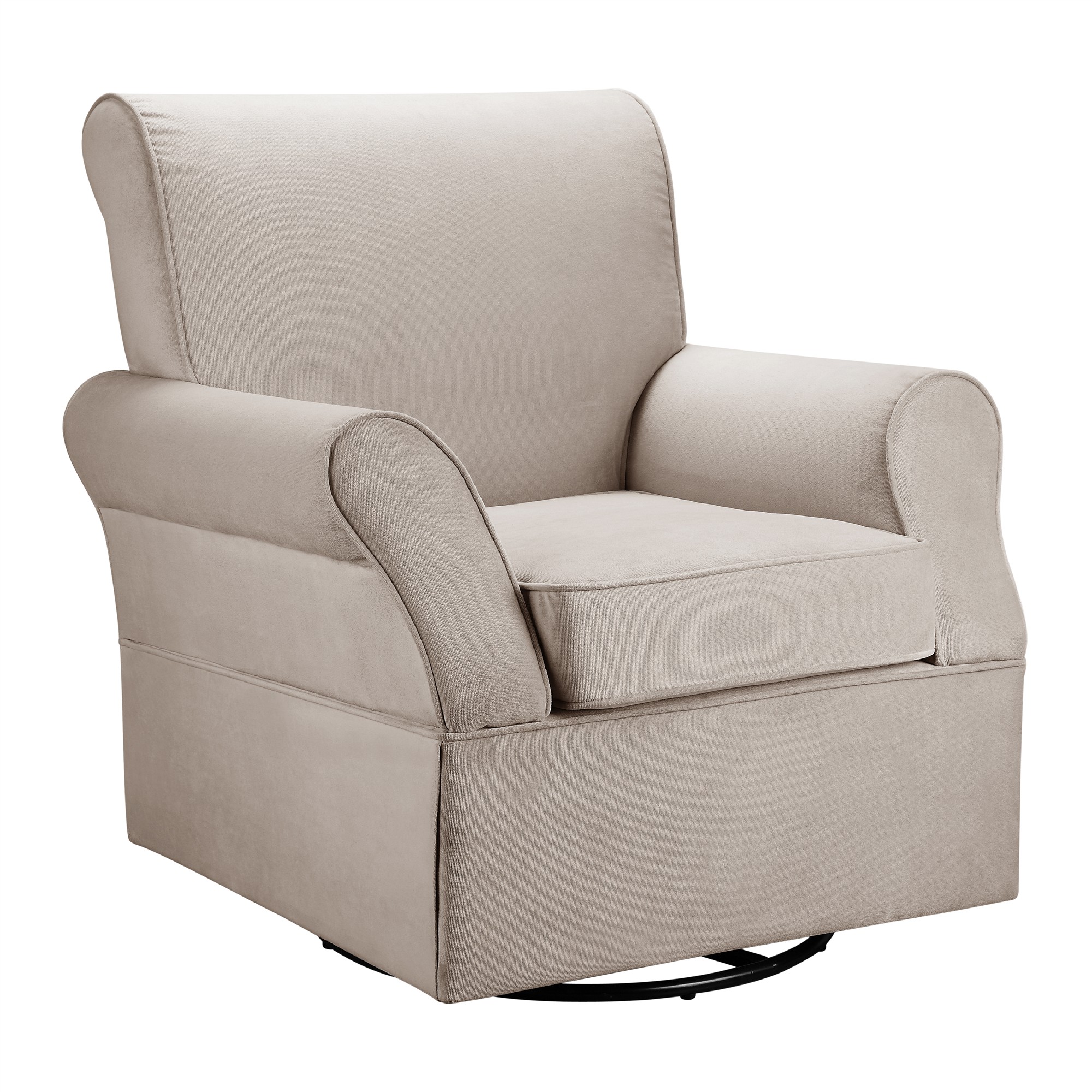Baby Relax Kelcie Swivel Glider Chair & Ottoman Nursery Set, Beige Microfiber - image 3 of 15