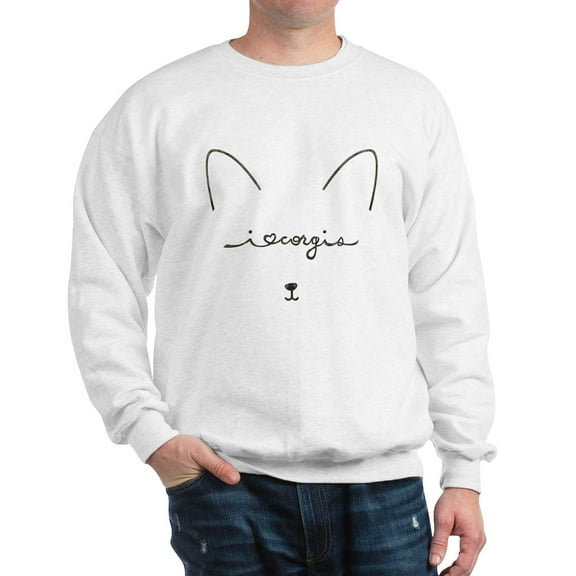 CafePress - I Love Corgis Sweatshirt - Crew Neck Sweatshirt