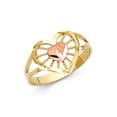 thumbnail image 1 of 14k Two Tone Solid Italian Gold Fancy Heart Rose Ring 12mm, 1 of 1