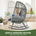 thumbnail image 5 of Uforic Outdoor Rocking Rattan Egg Chair with Cushioned Comfort, 250lb Capacit, Light Grey, 5 of 9