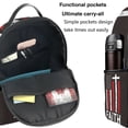 thumbnail image 5 of Lsque USA Flag Cross Pattern Backpack – School Travel Canvas Daypack with Ergonomic Padded Straps, Multiple Compartments & Leather Handle, 5 of 5