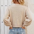 thumbnail image 6 of Admvng Women's Knit Cardigan Bow Tie Front Bubble Rib Cuff Cropped Long Sleeve Sweater Jacket, 6 of 6