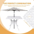 thumbnail image 3 of W WARMHOL 5 Piece Patio Dining Set, Outdoor Table and Chairs Set for 4 Cushioned Swivel Rocking Chairs and 35.2" Square Table, All-Weather Cast Aluminum Patio Funiture Set, 2.2" Umbrella Hole, White, 3 of 7