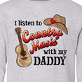 thumbnail image 4 of Inktastic I Listen to Country Music with my Daddy Guitar and Hat Long Sleeve Youth T-Shirt, 4 of 5