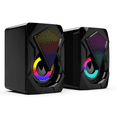 thumbnail image 1 of 2X X2 Computer Speakers with Subwoofer for PC Desktop Computer LED Lighting Home Theater System USB Wired Sound Box, 1 of 4