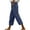 Navy, variant on Lovskoo Capri Pants for Women Casual Loose Harem Pants with Drawstring Solid Color Lace Up Pockets Trendy Cropped Lounge Pants Khaki