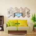thumbnail image 5 of Ikohbadg 36 Pcs Hexagon Mirror Wall Stickers Removable Silver Acrylic Mirror Stickers Honeycomb Decals for DIY Home Art Bedroom Living Room Wall Decoration, 5 of 12