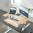 thumbnail image 6 of VIVO Light Wood Standing Desk Monitor Riser, Tabletop Sit to Stand, White Frame, 6 of 6