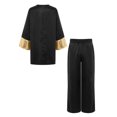 thumbnail image 4 of Miutii Kids Boys 2 Piece Worship Praise Dance Outfit Long Sleeve Metallic Pullover Top with Liturgical Pants Set Black 16, 4 of 7