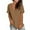 Khaki, variant on Idoravan Summer Women's Tops Womens Casual Comfort V-Neck Solid Loose Fit Short Sleeve T-Shirt Tops