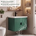 thumbnail image 5 of YOCWO 24" Bathroom Vanity with Sink Top, Wall Mounted Cabinet for the Washbasin with Sliding Door and Storage, Green, 5 of 8