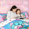 thumbnail image 4 of meiyoeat Graffiti 67 Number Baseball Twin Bedding for Girls, Sprinkle Dessert Drip Bedding Comforter Set, Polkadot Reversible, 7 Pieces, 4 of 6