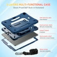 thumbnail image 2 of ShieldPlus Case for iPad iPad 9th/ 8th/ 7th Generation 10.2",Shockproof Case with Rotating Kickstand Handle Grip & Shoulder Strap & Pencil Holder,Sturdy Kids Case for iPad 10.2" (2021-2019),Navy Blue, 2 of 5