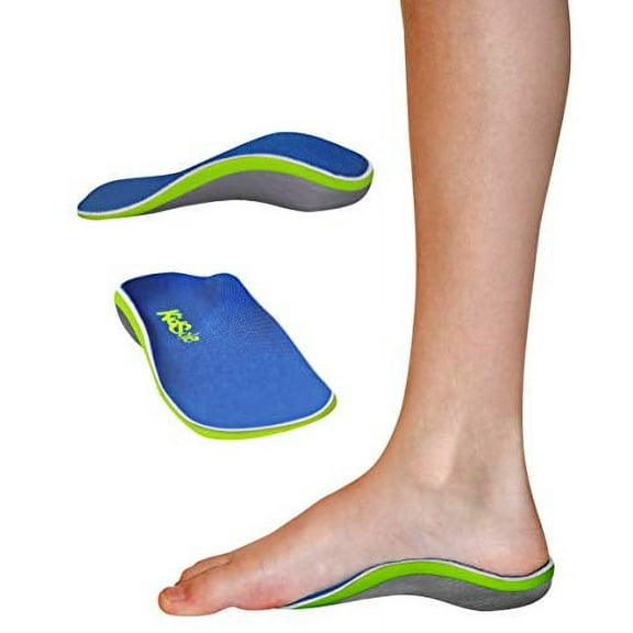 KidSole 3/4 Reinforced High Arch Support Children's Orthotic Insole. Slim Profile & Strong Support with Memory Foam Soft Top. KidSole Arch Alien (US Kids Size 4-7.5)