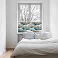 thumbnail image 4 of 36 Inch Long Tier Curtains for Kitchen, Turquoise Brown Ombre Abstract Geometric Ocean Waves Bathroom Window Curtains Rod Pocket Short Curtains Window Treatment Tiers for Living Room 2 Panels, 4 of 5